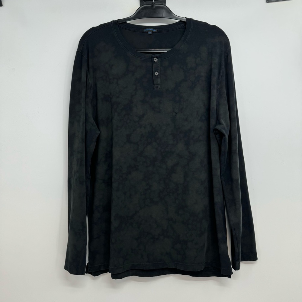 Patrick Assaraf T-Shirt  Men’s Size XXL Henley Pima Cotton Tie Dye